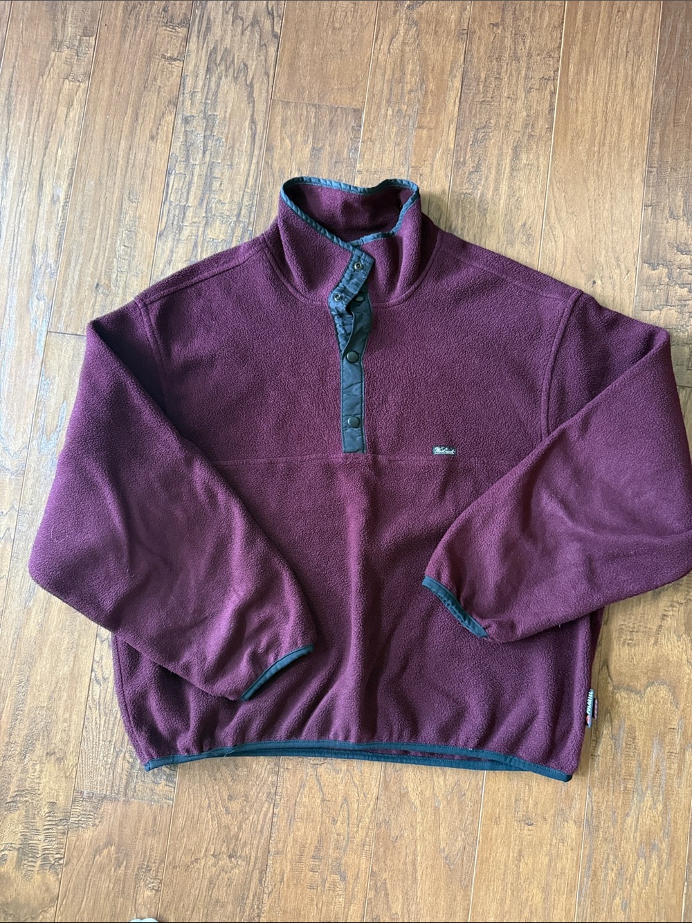 Woolrich Men's Burgundy Zip-Front Fleece Pullover